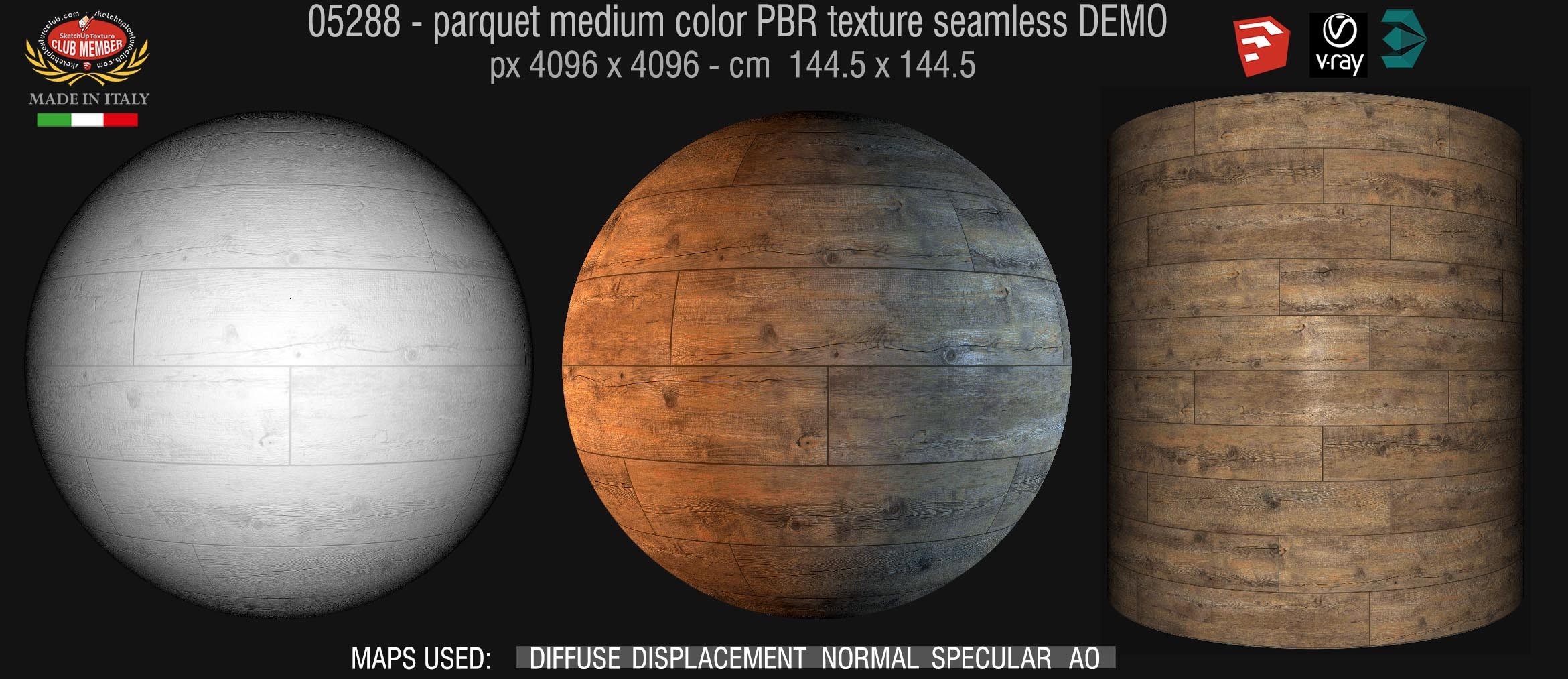 05288 parquet medium color PBR texture seamless DEMO