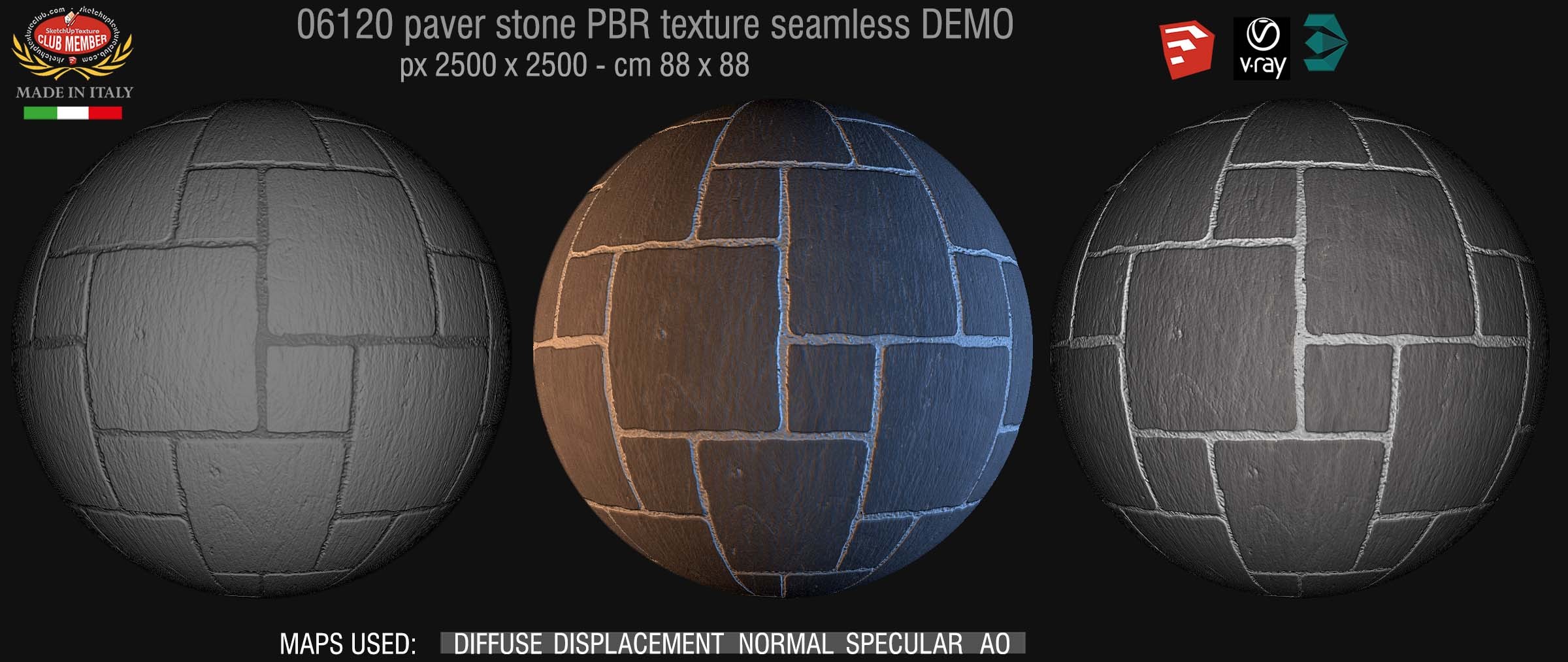 06120 paver stone PBR texture seamless DEMO