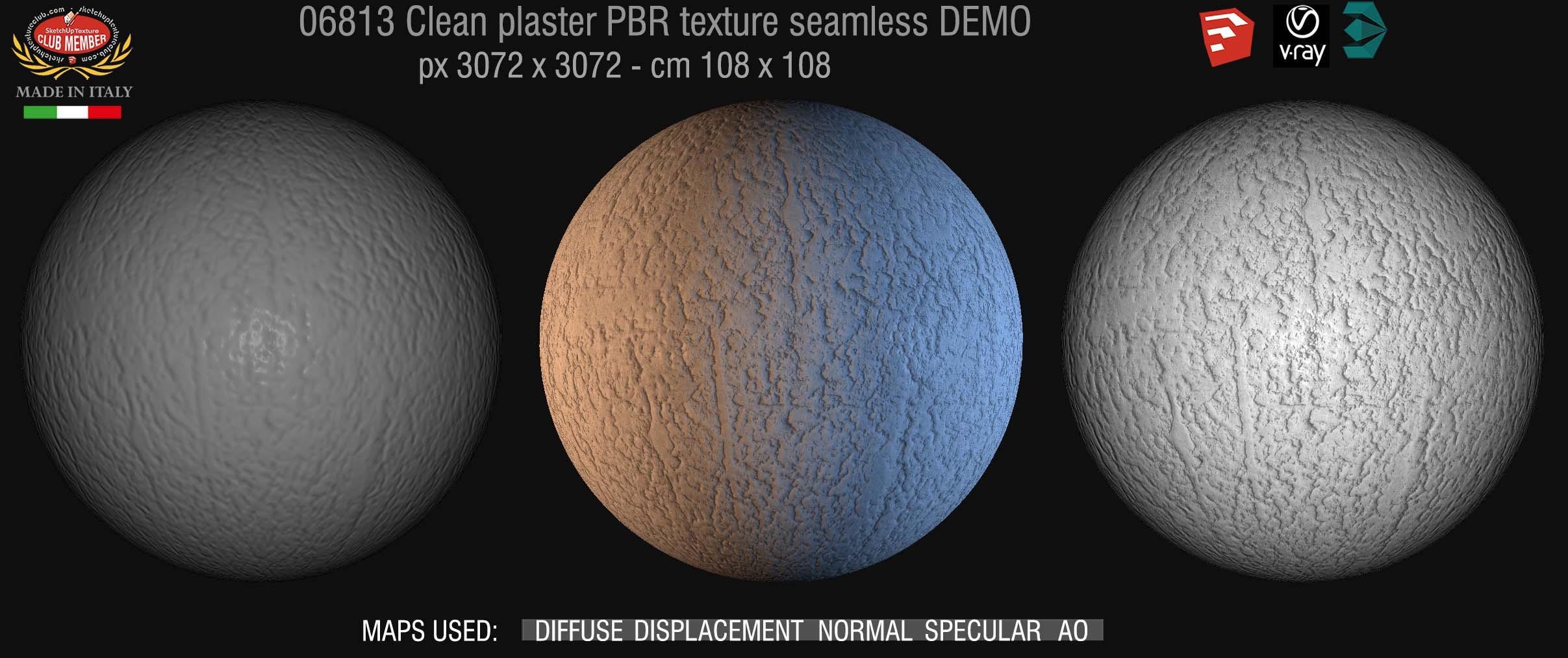 06813 Clean plaster PBR texture seamless DEMO