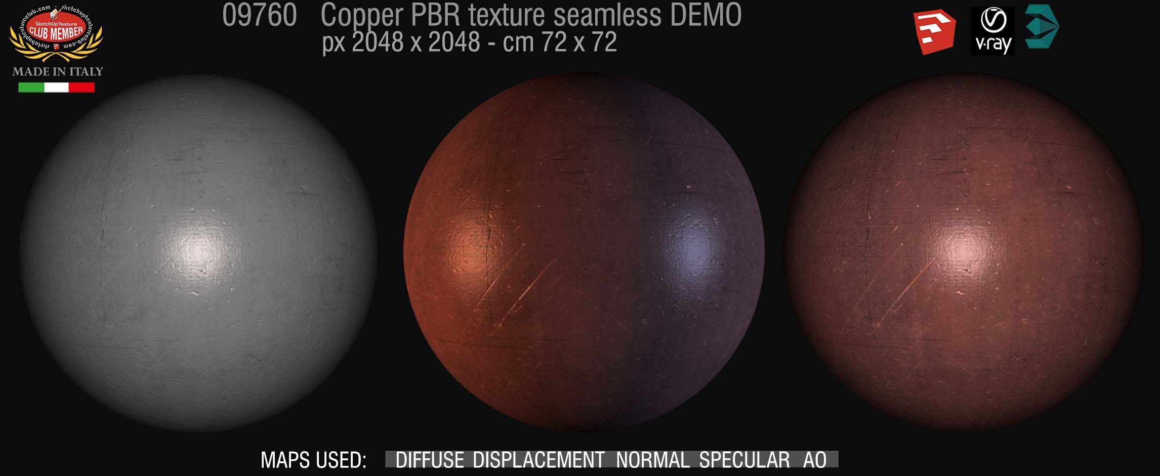 09760 Copper metal PBR texture seamless DEMO