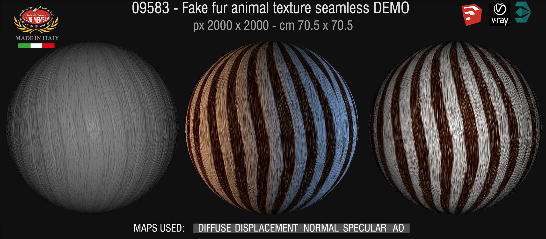 09583 HR fake fur animal texture seamless + maps DEMO
