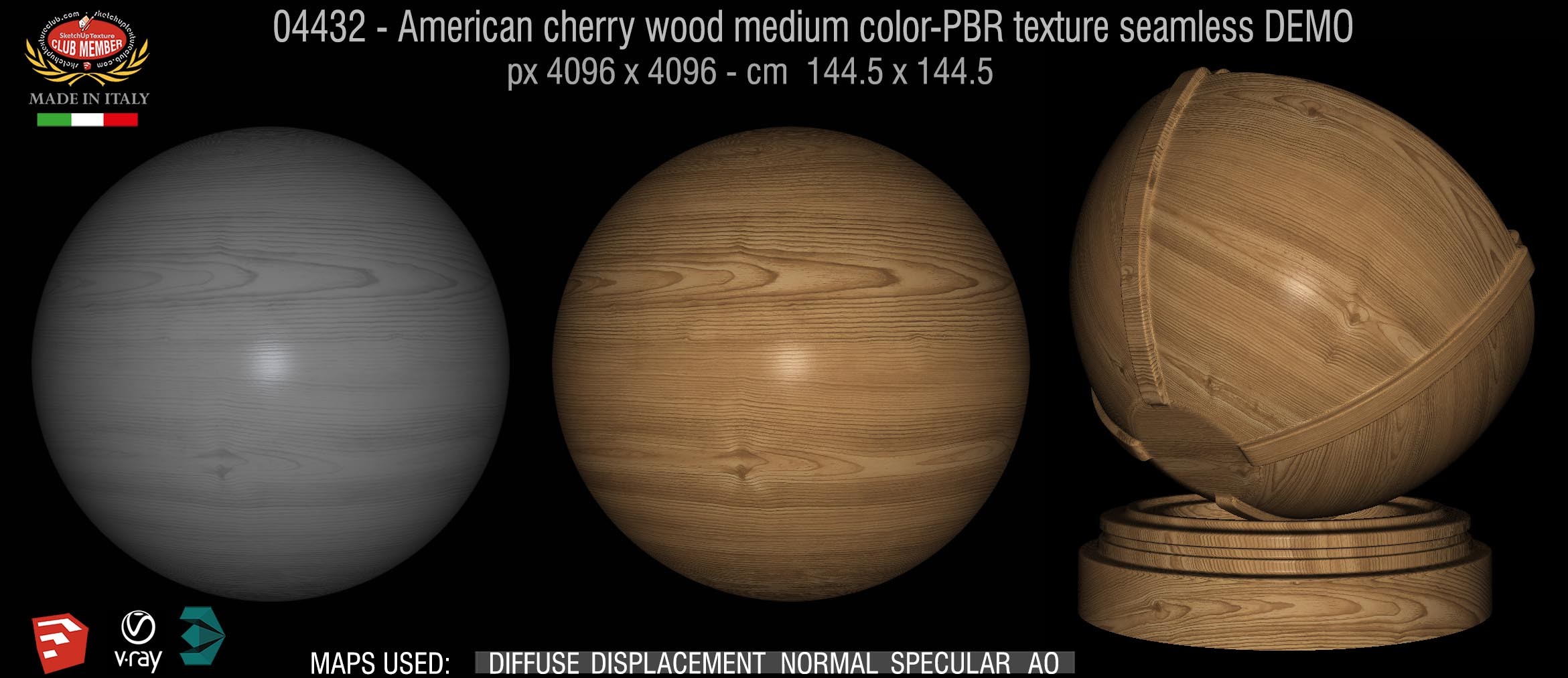 04432 American cherry wood medium color-PBR texture seamless DEMO