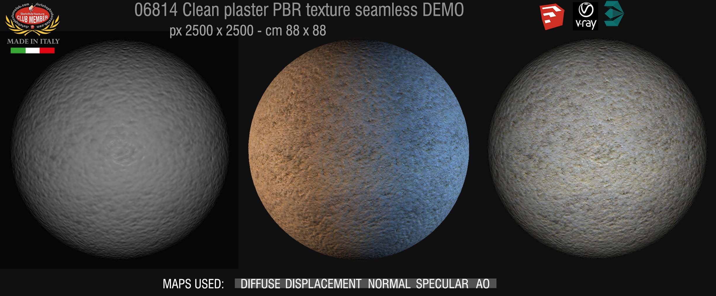 06814 clean plaster PBR texture seamless DEMO
