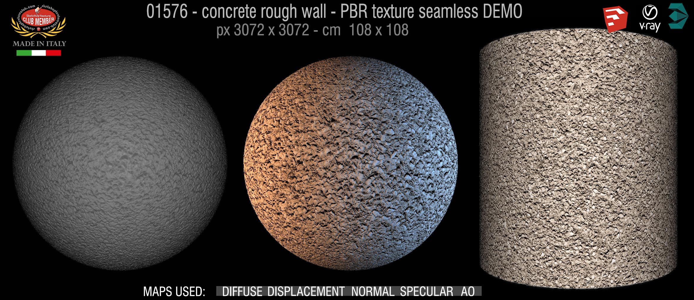 01576 concrete rough wall PBR texture seamless DEMO