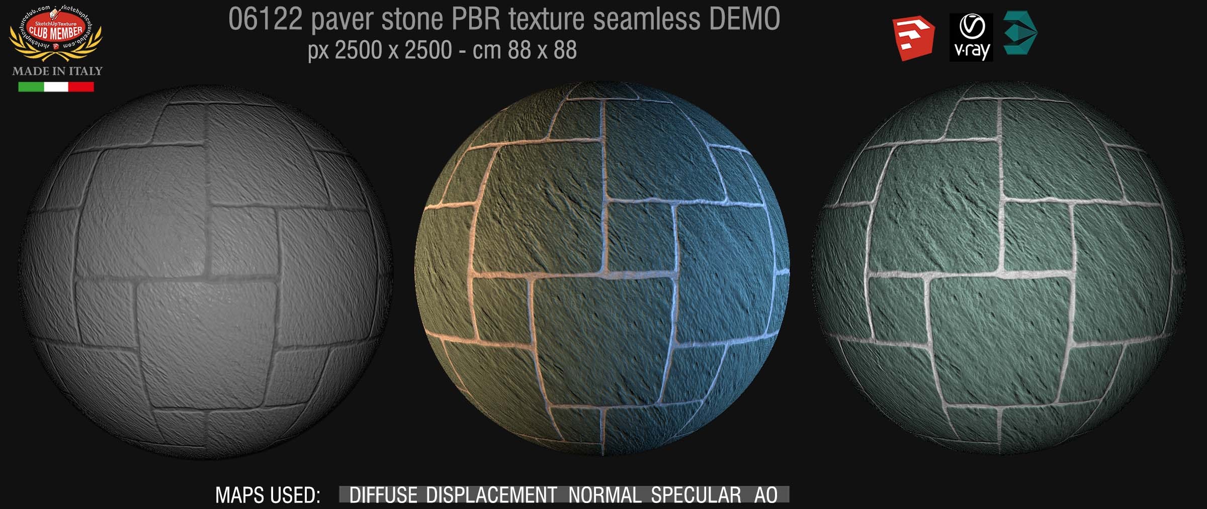 06122 paver stone PBR texture seamless DEMO