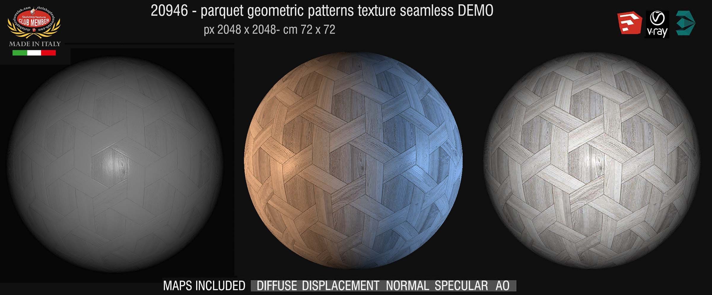 20946 White parquet geometric patterns texture + maps DEMO