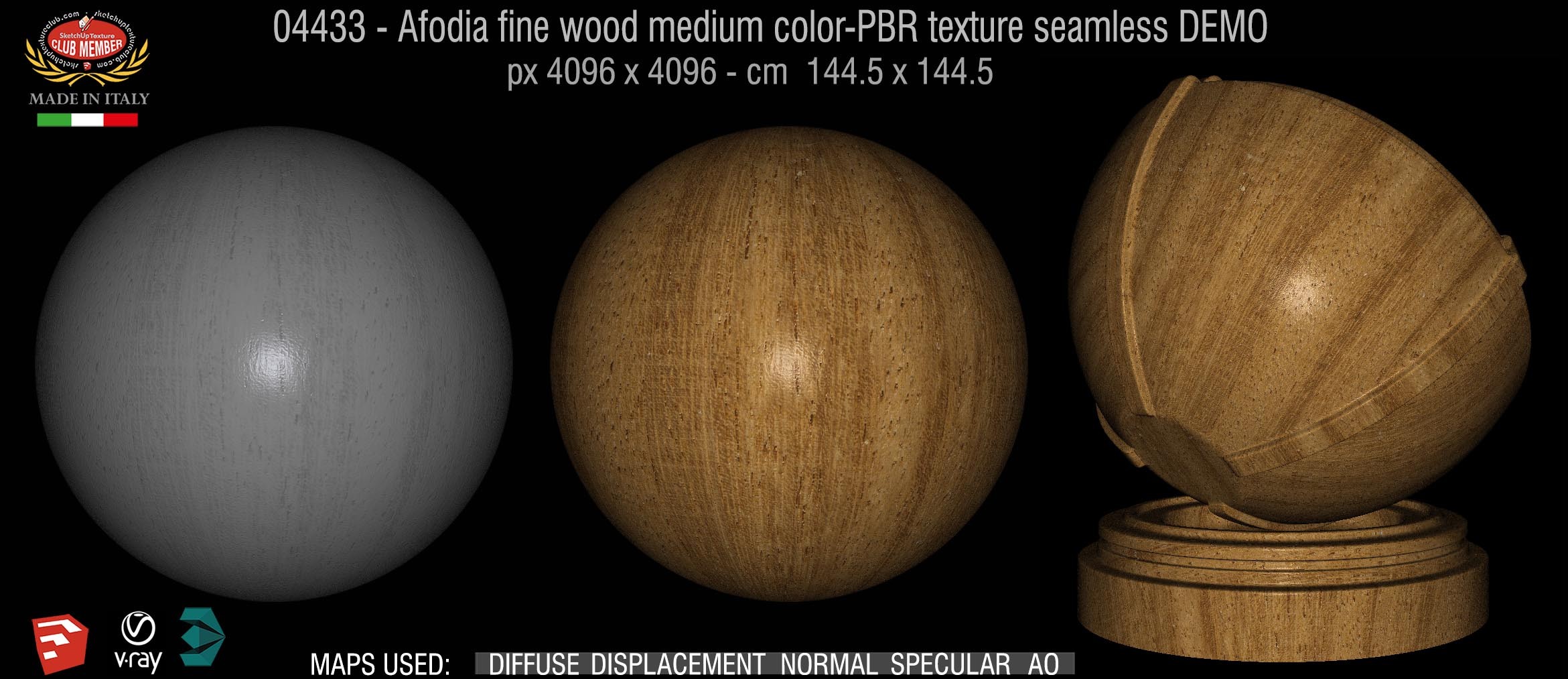 04433 Afodia fine wood medium color-PBR texture seamless DEMO