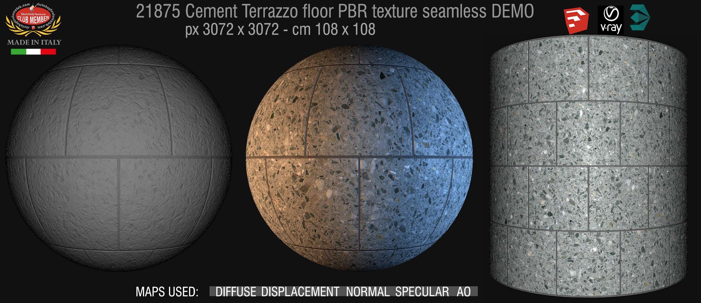 21875  Cement terrazzo floor PBR texture seamless DEMO