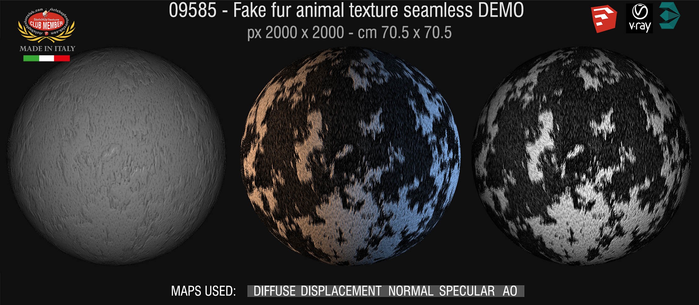 08595 HR fake fur animal texture seamless + maps DEMO