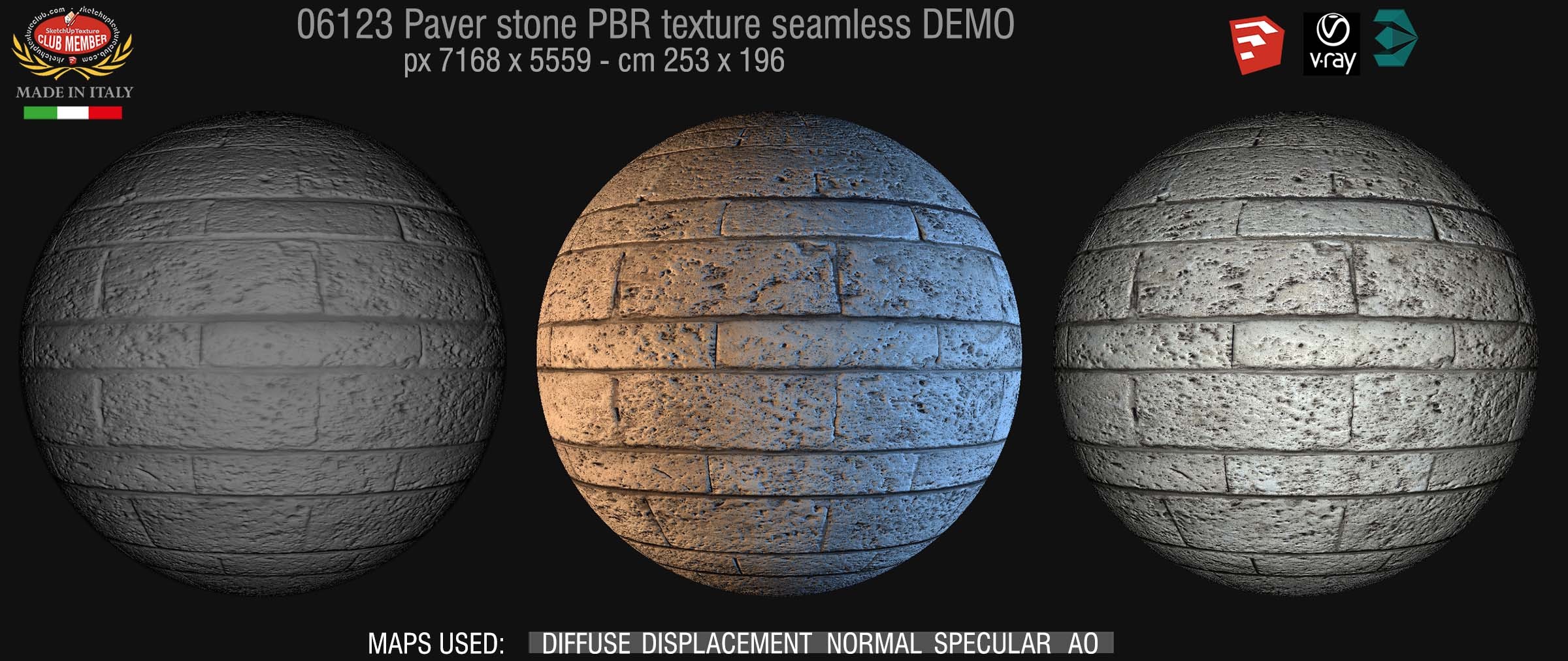 06123 paver stone PBR texture seamless DEMO