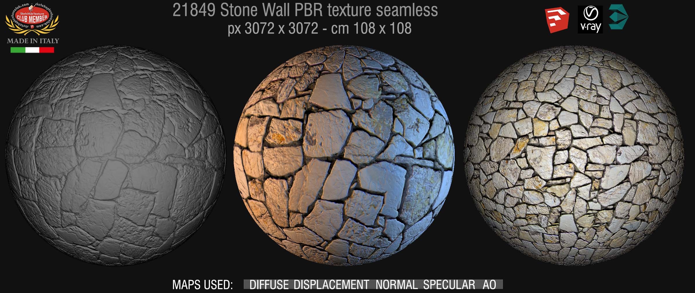 21849 stone wall PBR texture seamless DEMO