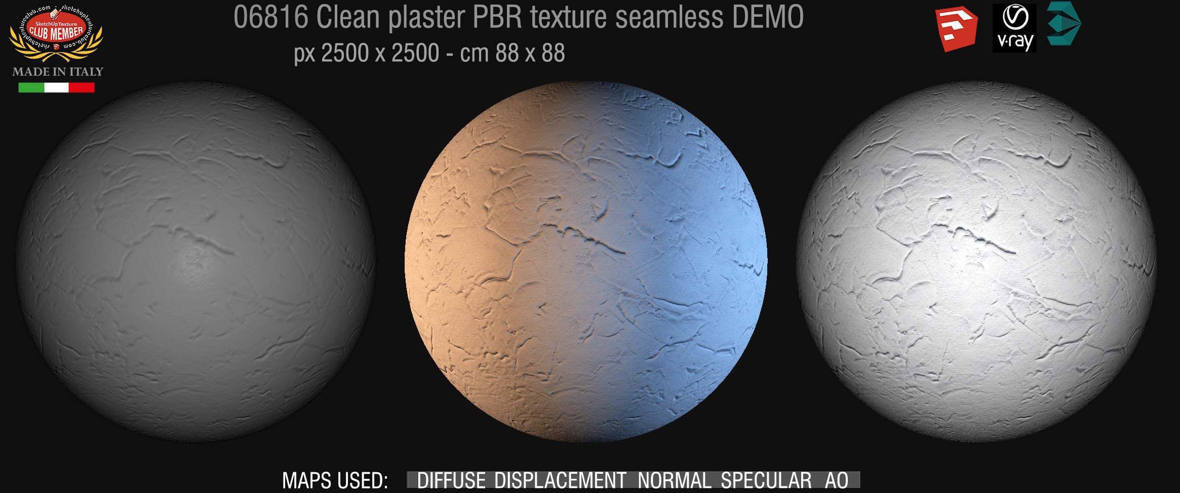 06816 Clean plaster PBR texture seamless DEMO