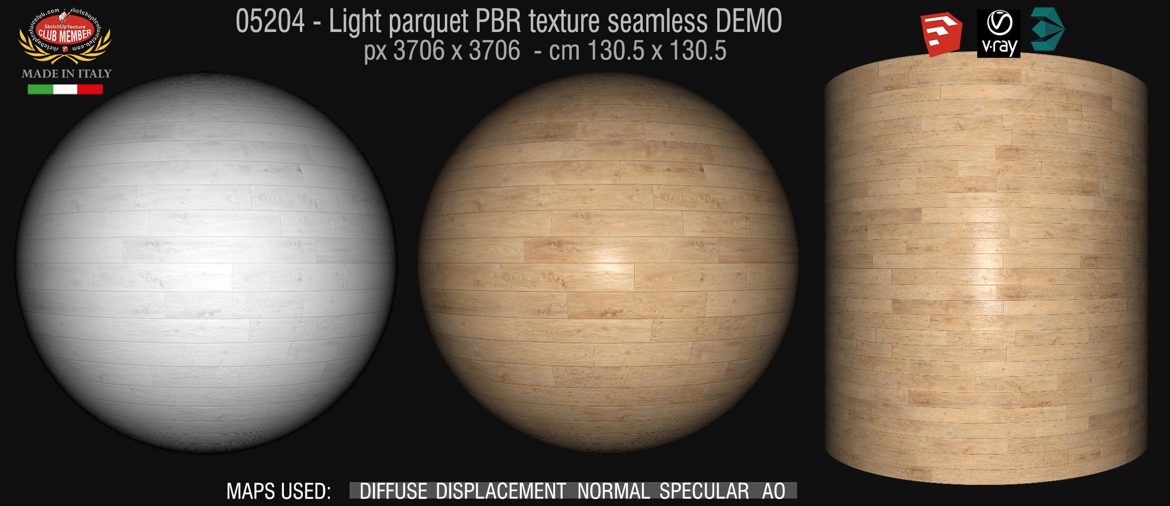 05204 light parquet PBR texture seamless DEMO