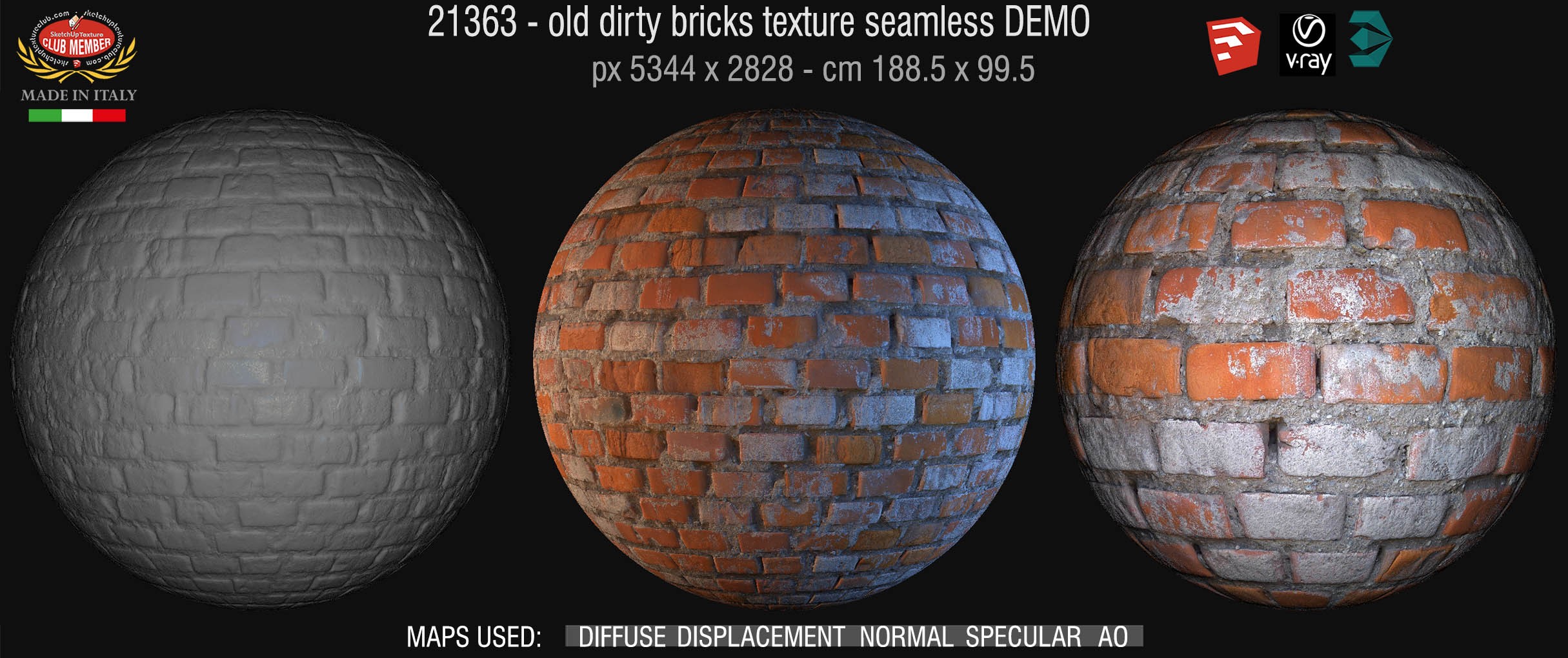 21363 old dirty bricks texture-seamless + maps DEMO