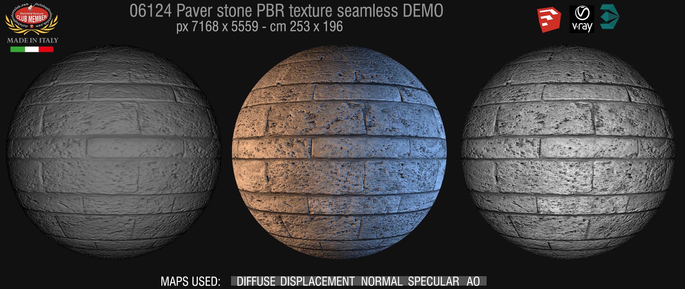 06124 paver stone PBR texture seamless DEMO