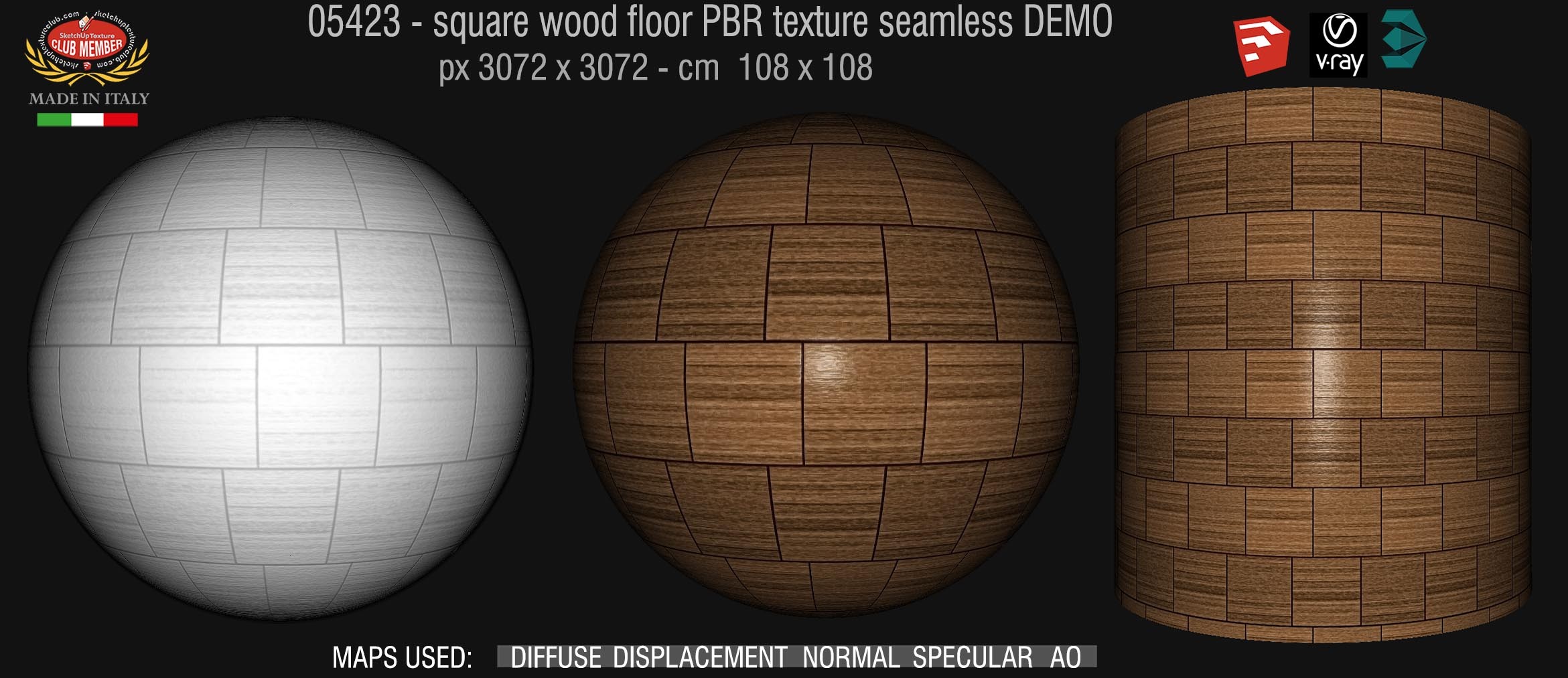 05423 square wood floor PBR texture seamless DEMO