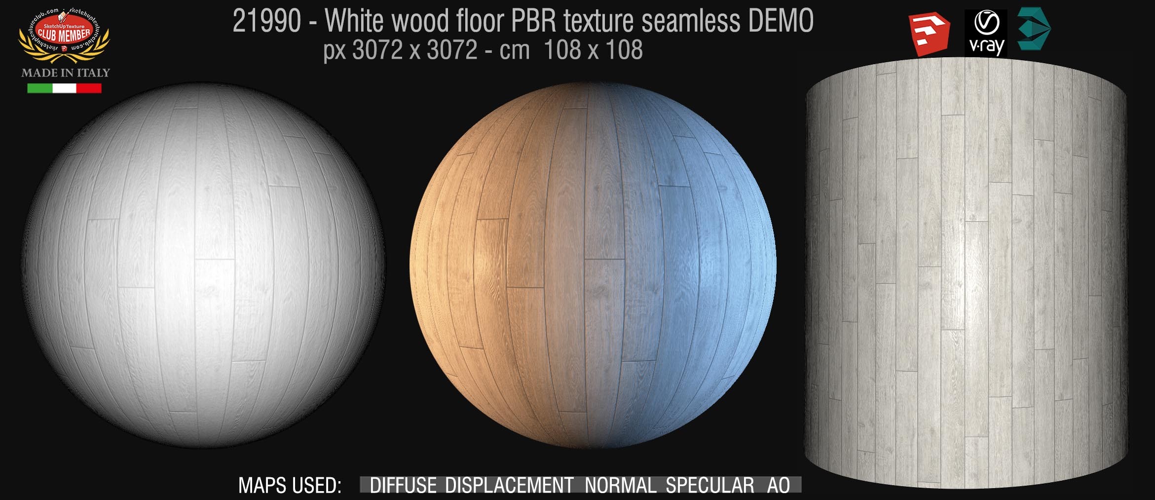 21990 white wood floor PBR texture seamless DEMO