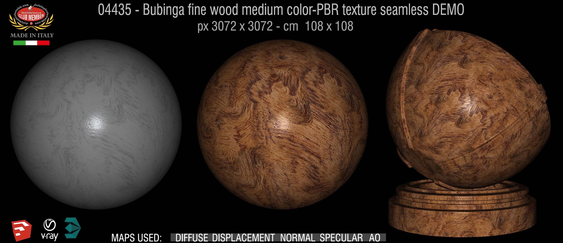 04435 Bubinga fine wood medium color-PBR texture seamless DEMO