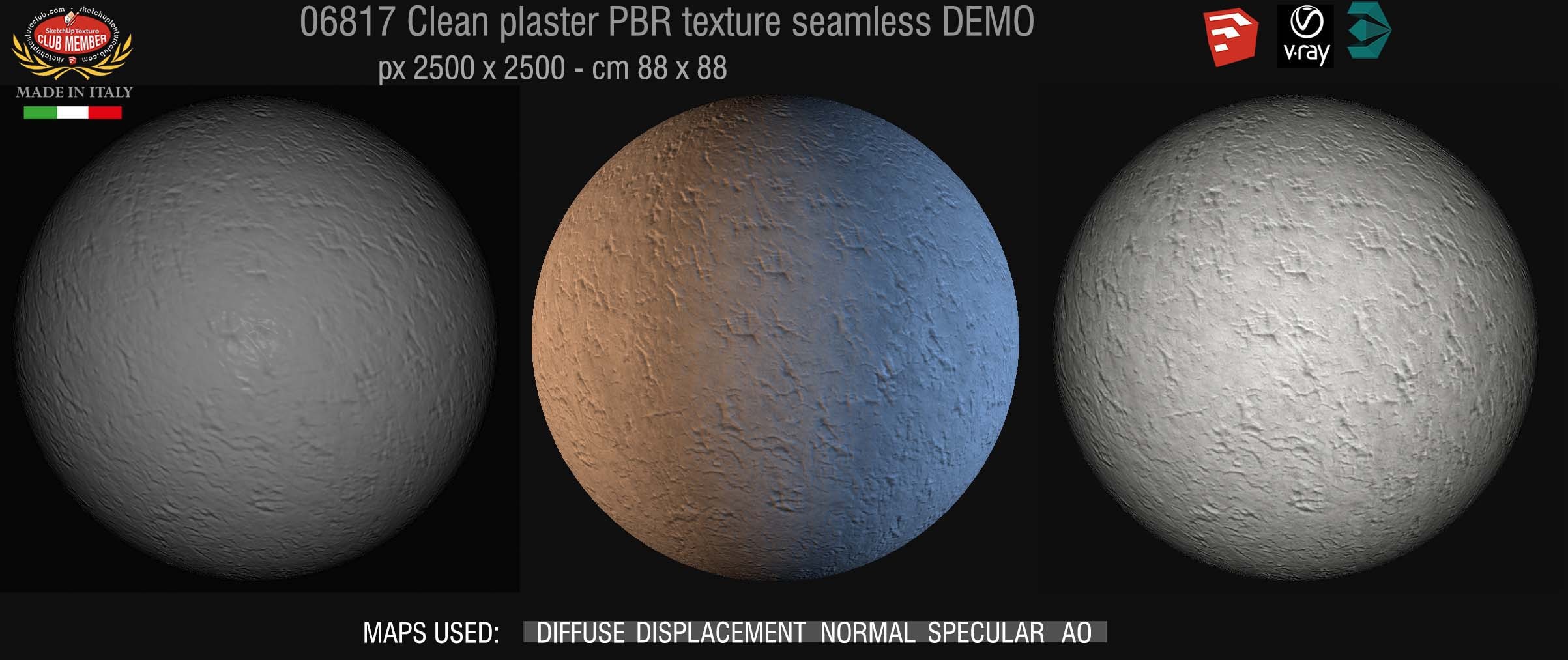 06817 Clean plaster PBR texture seamless DEMO