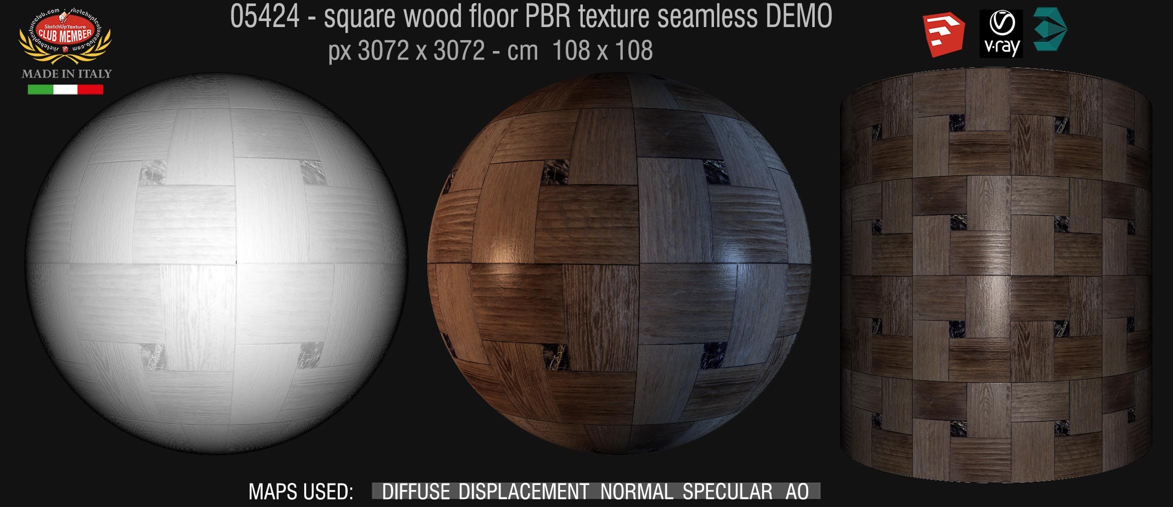 05424 square wood floor PBR texture seamless DEMO