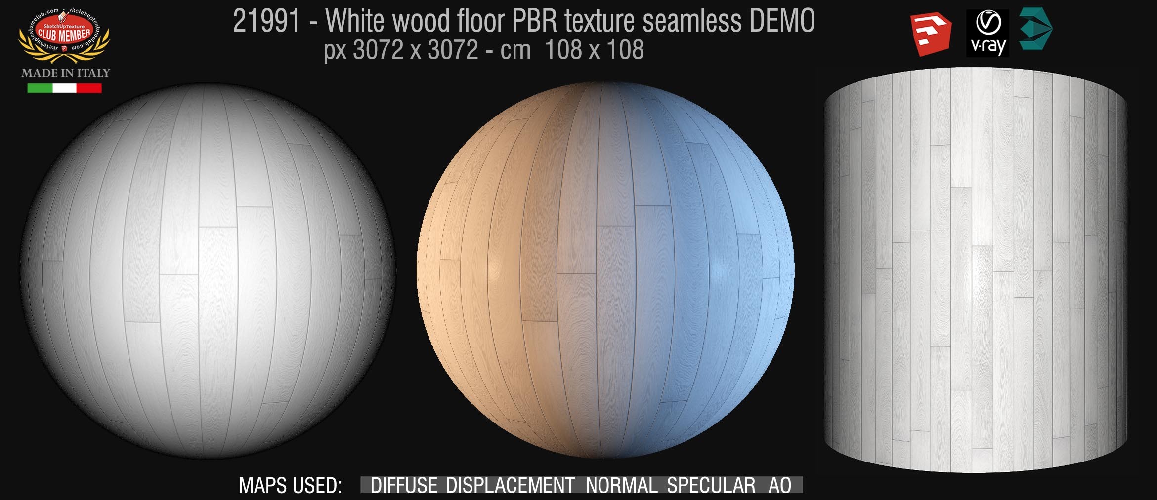 21991 white wood floor PBR texture seamless DEMO