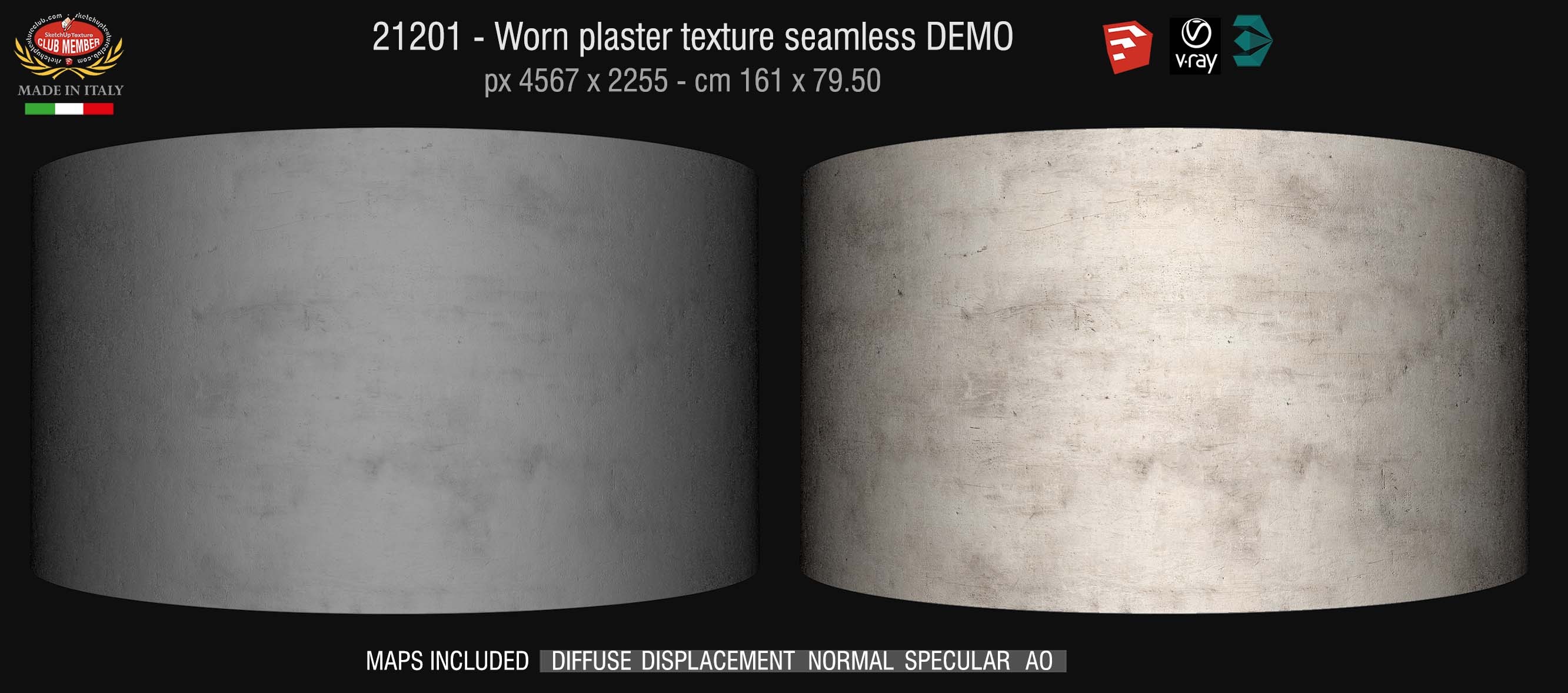 21201 CLICK TO ENLARGE Worn plaster texture + maps DEMO