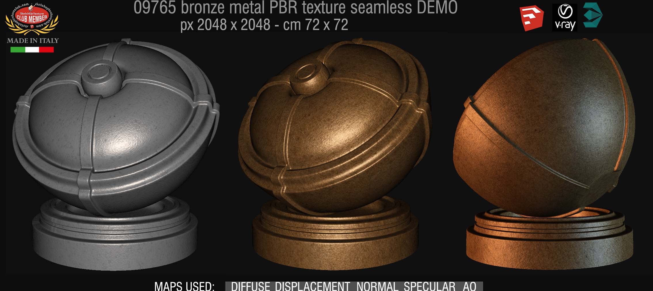 09765 Bronze metal PBR texture seamless DEMO