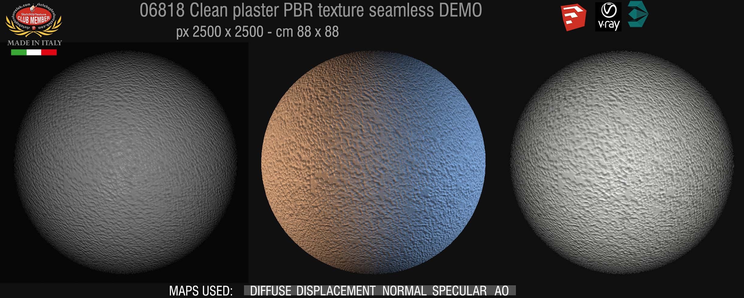 06818 Clean plaster PBR texture seamless DEMO