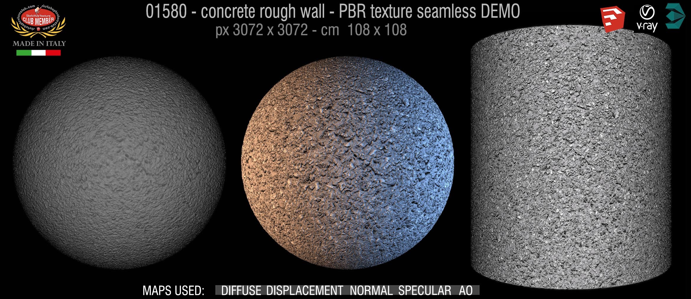 01580 concrete rough wall PBR texture seamless DEMO