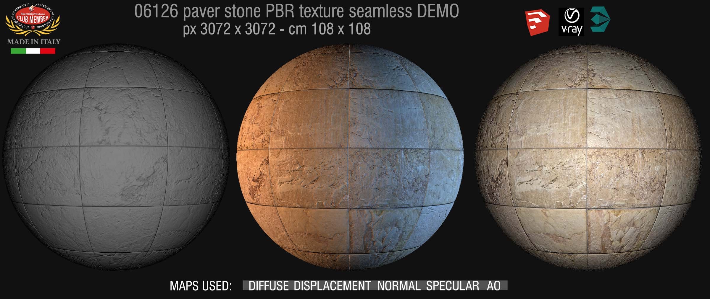 06126 paver stone PBR texture seamless DEMO