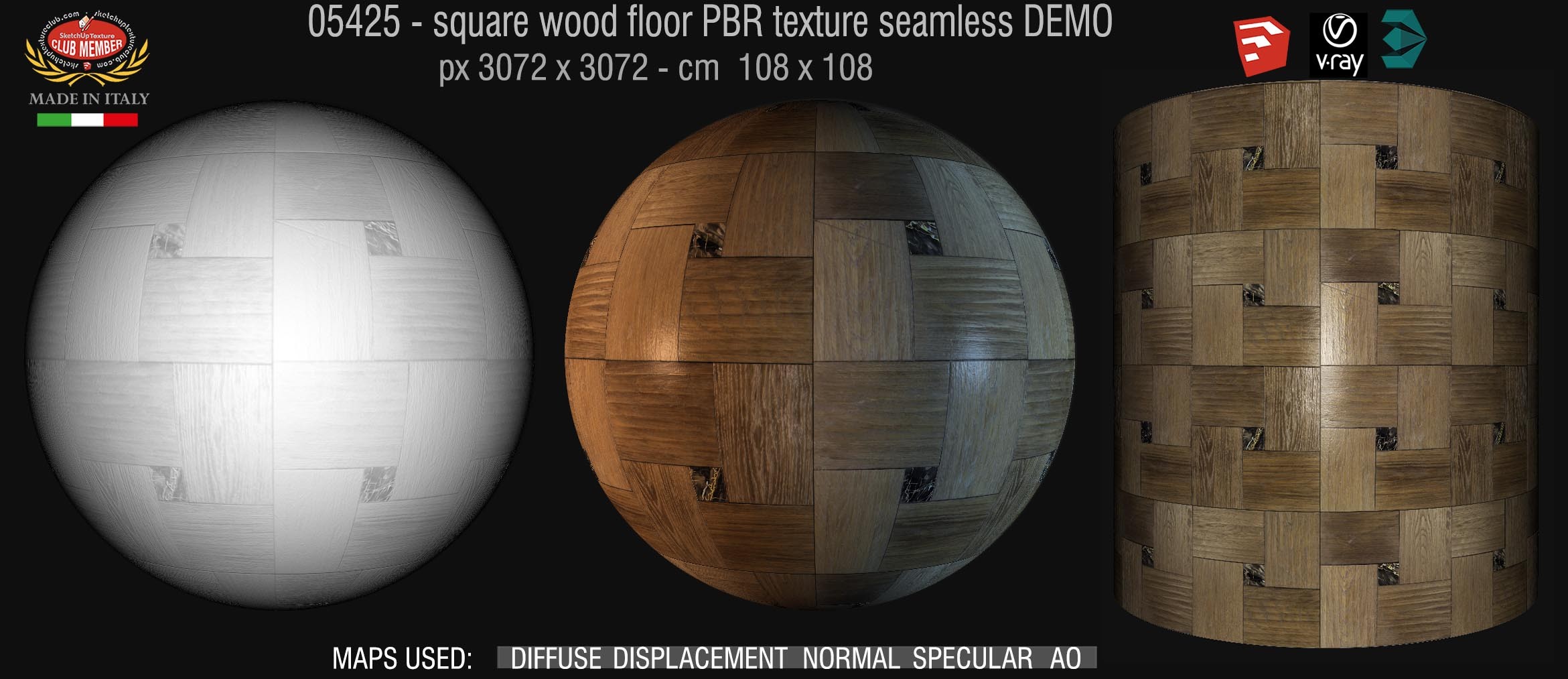 05425 square wood floor PBR texture seamless DEMO