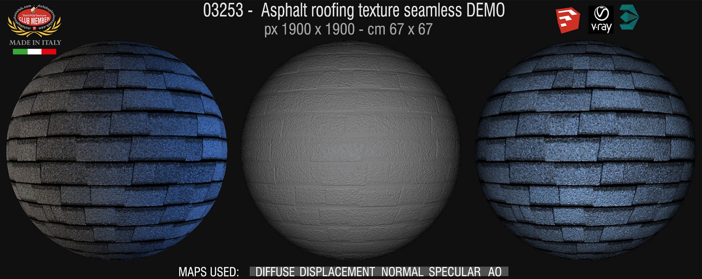 03253 Asphalt roofing texture + mpas DEMO