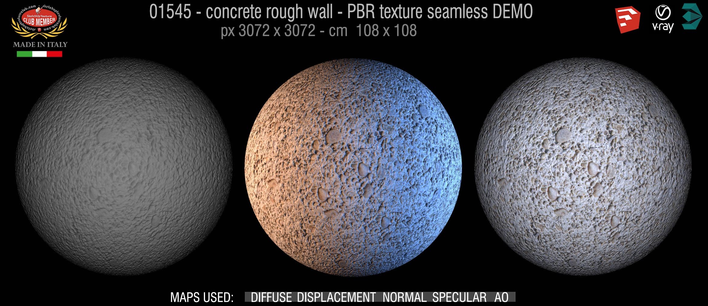 01545 concrete rough wall PBR texture seamless DEMO