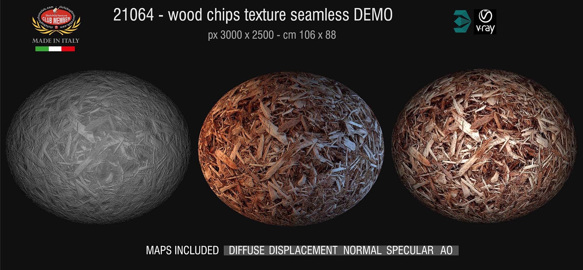 21064 Cypress wood mulch PBR texture seamless DEMO