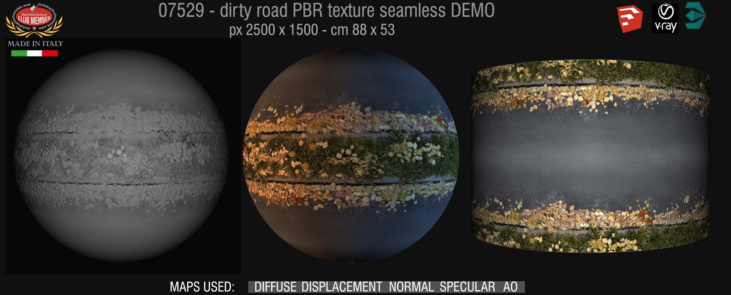 07529 Dirty road PBR texture seamless DEMO