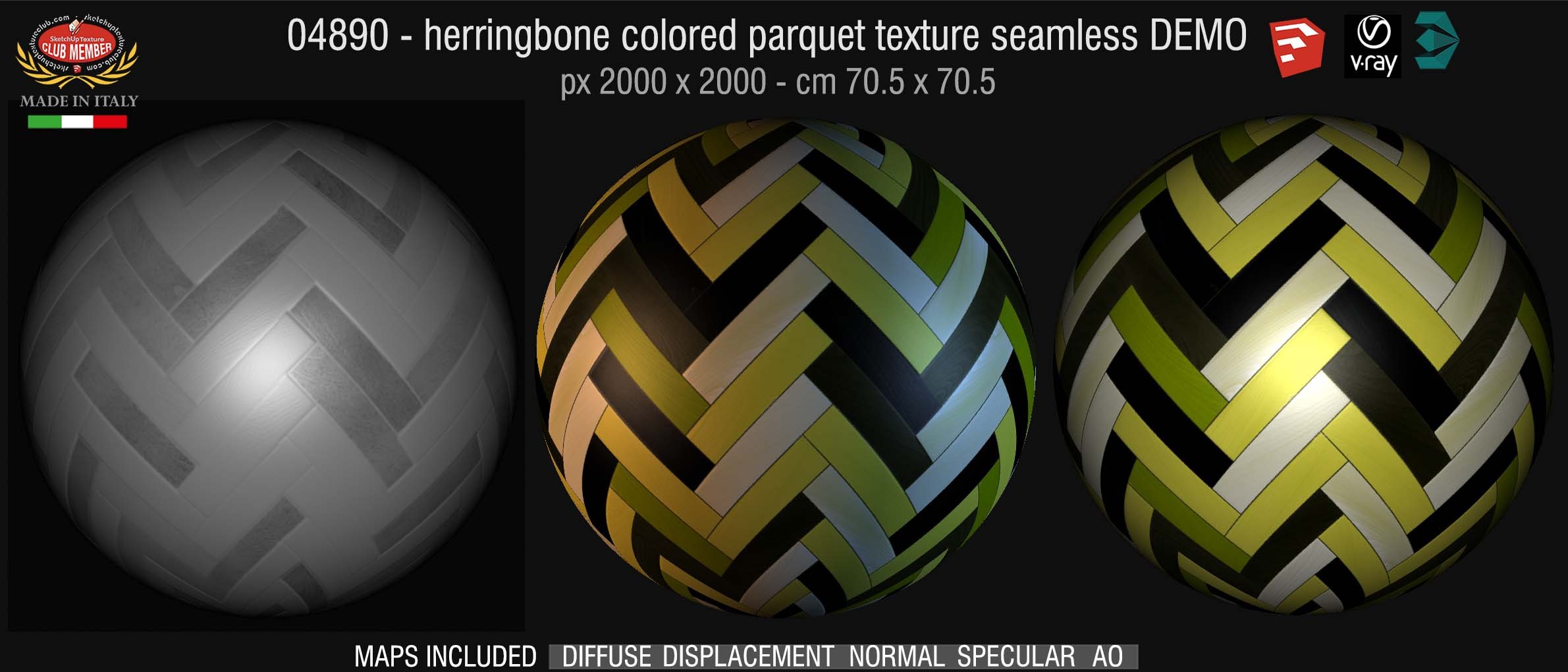 04890 HR Herringbone colored parquet texture seamless + maps DEMO