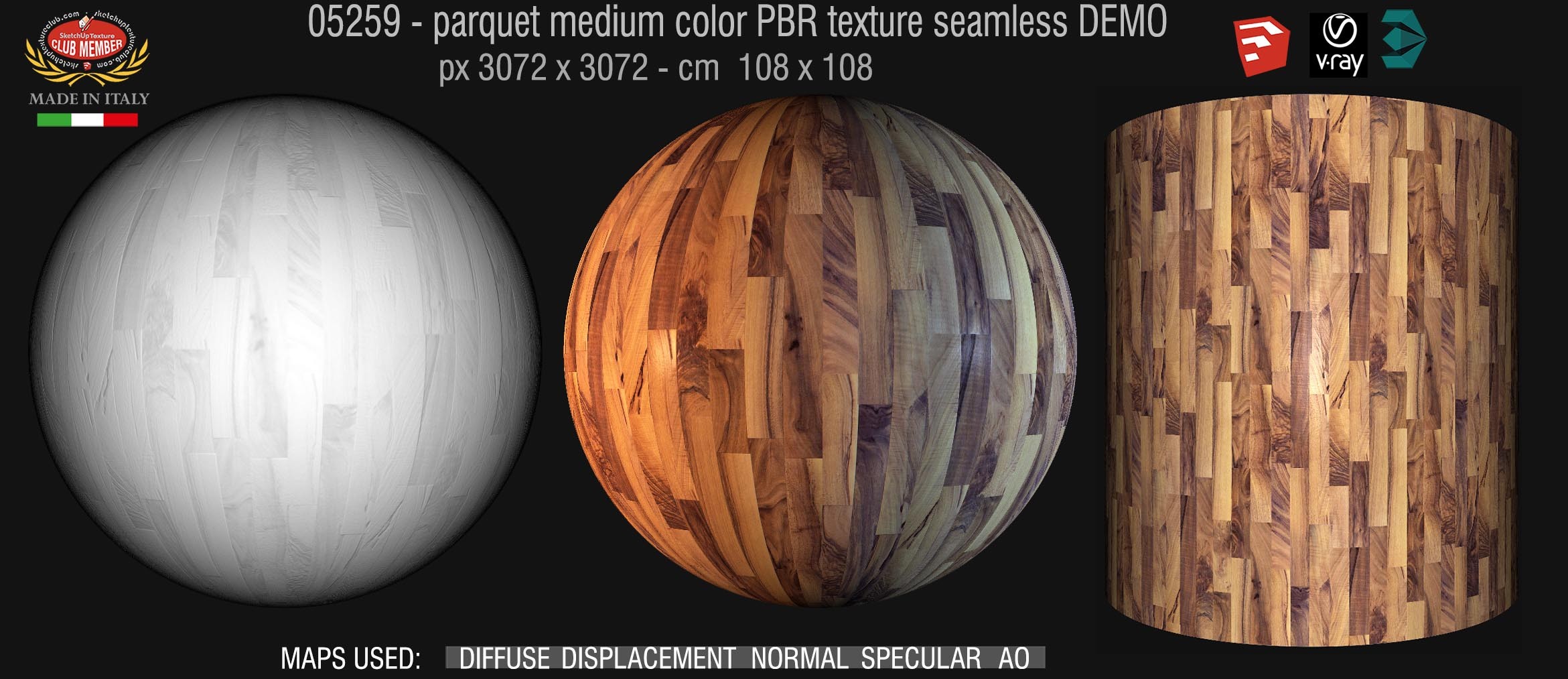 05259 parquet medium color PBR texture seamless DEMO