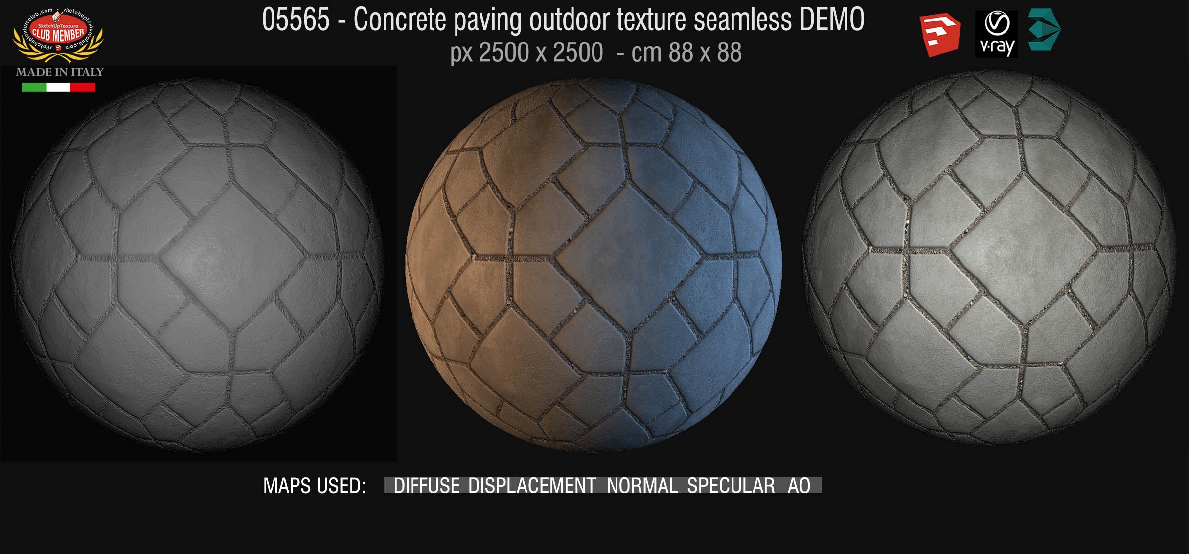 Paving concrete mixed size texture seamless 05565