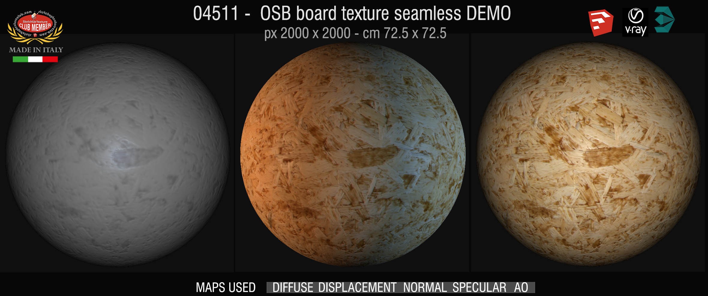04511 OSB board texture seamless + maps DEMO
