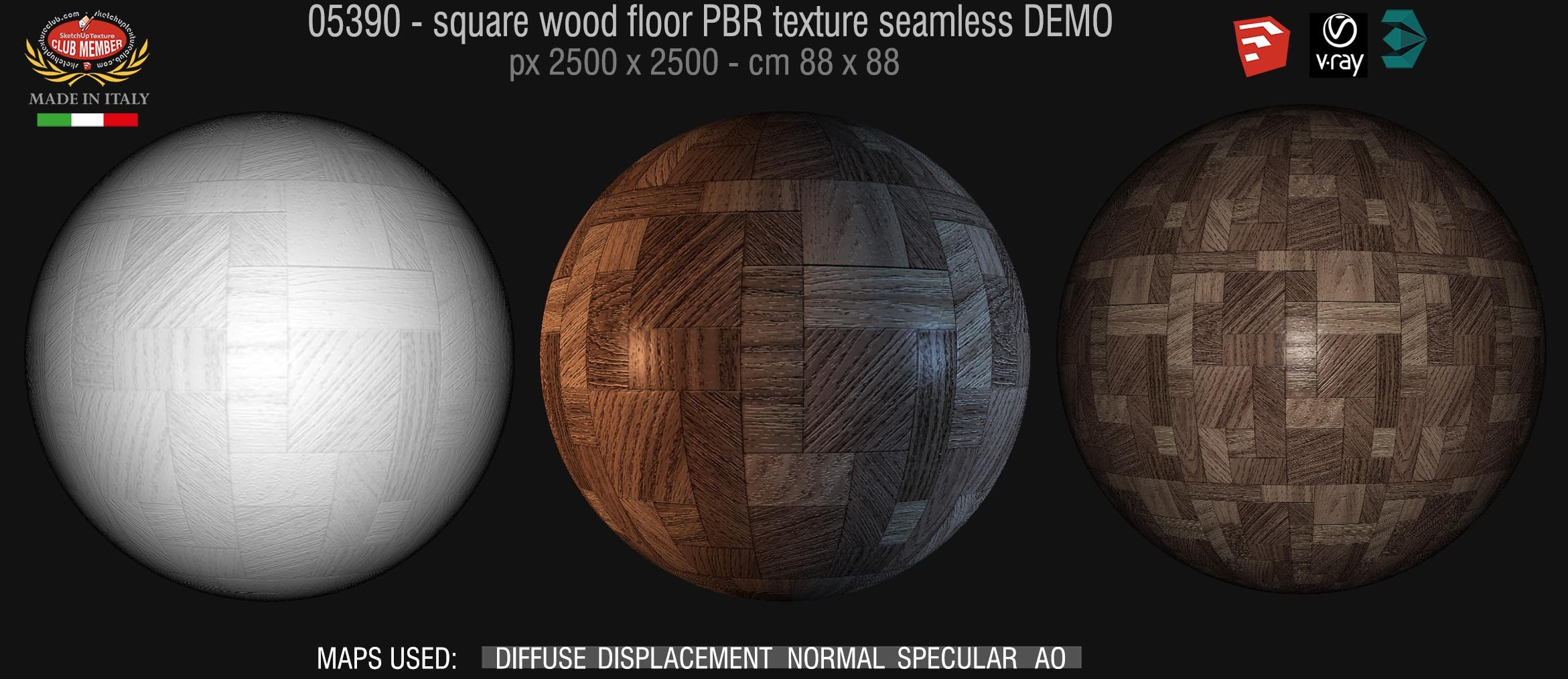 05390 square wood floor PBR texture seamless DEMO