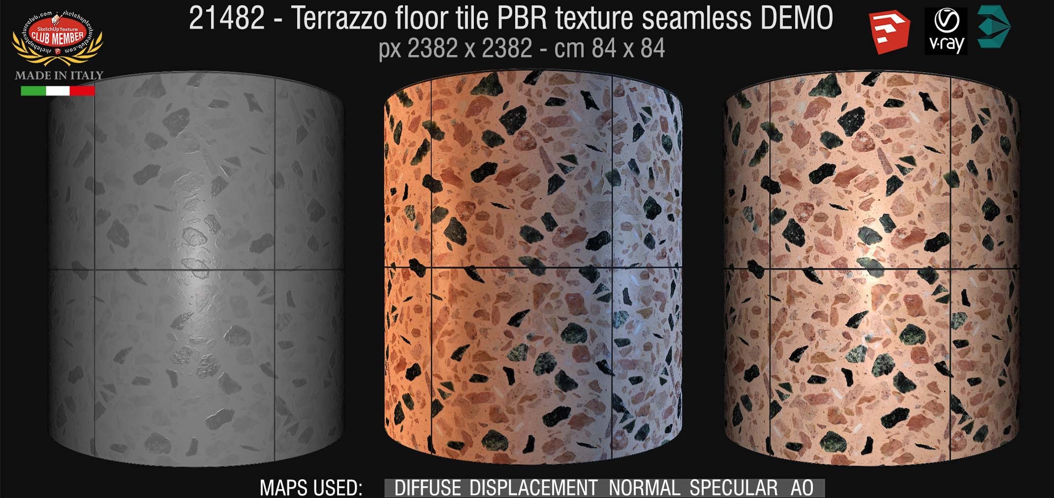 21482 terrazzo floor tile PBR texture seamless DEMO