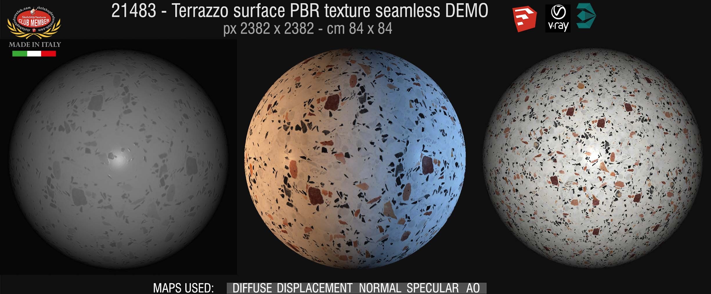 21483 Terrazzo surface PBR texture seamless DEMO