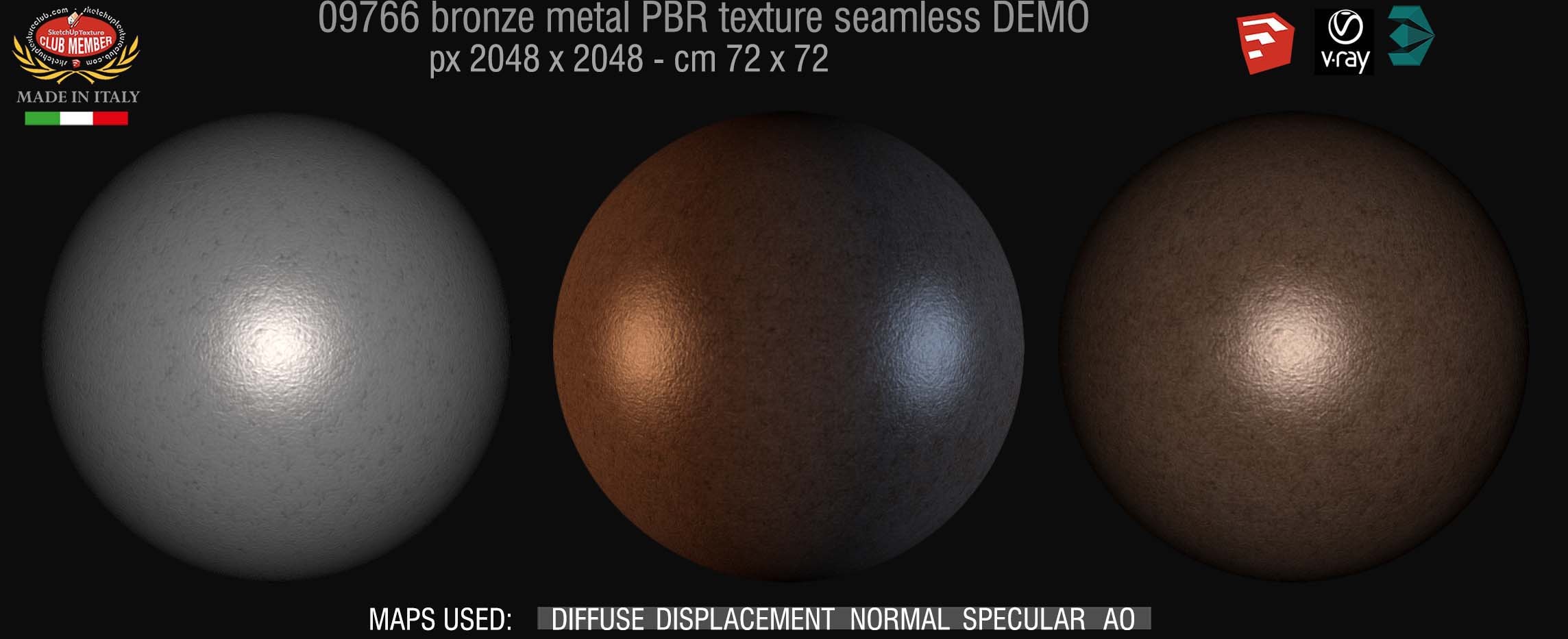 09766 Bronze metal PBR texture seamless DEMO