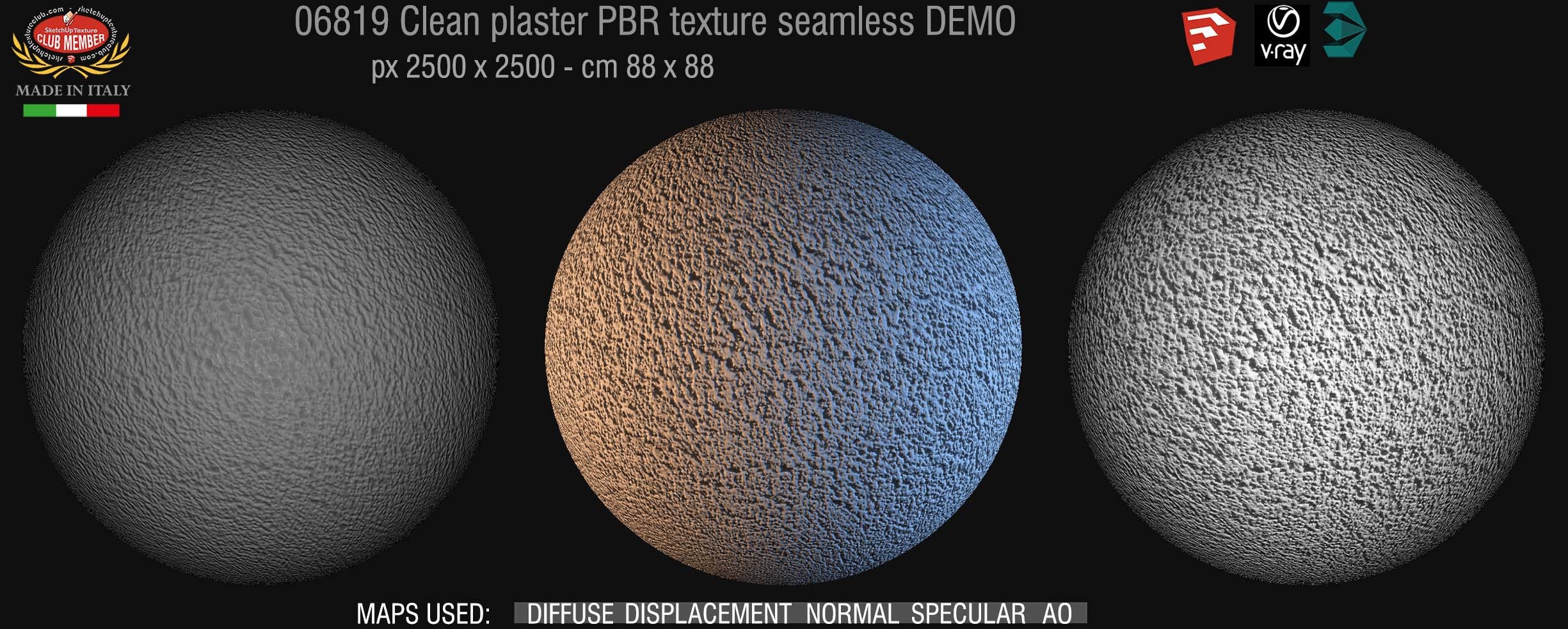06819 Clean plaster PBR texture seamless DEMO