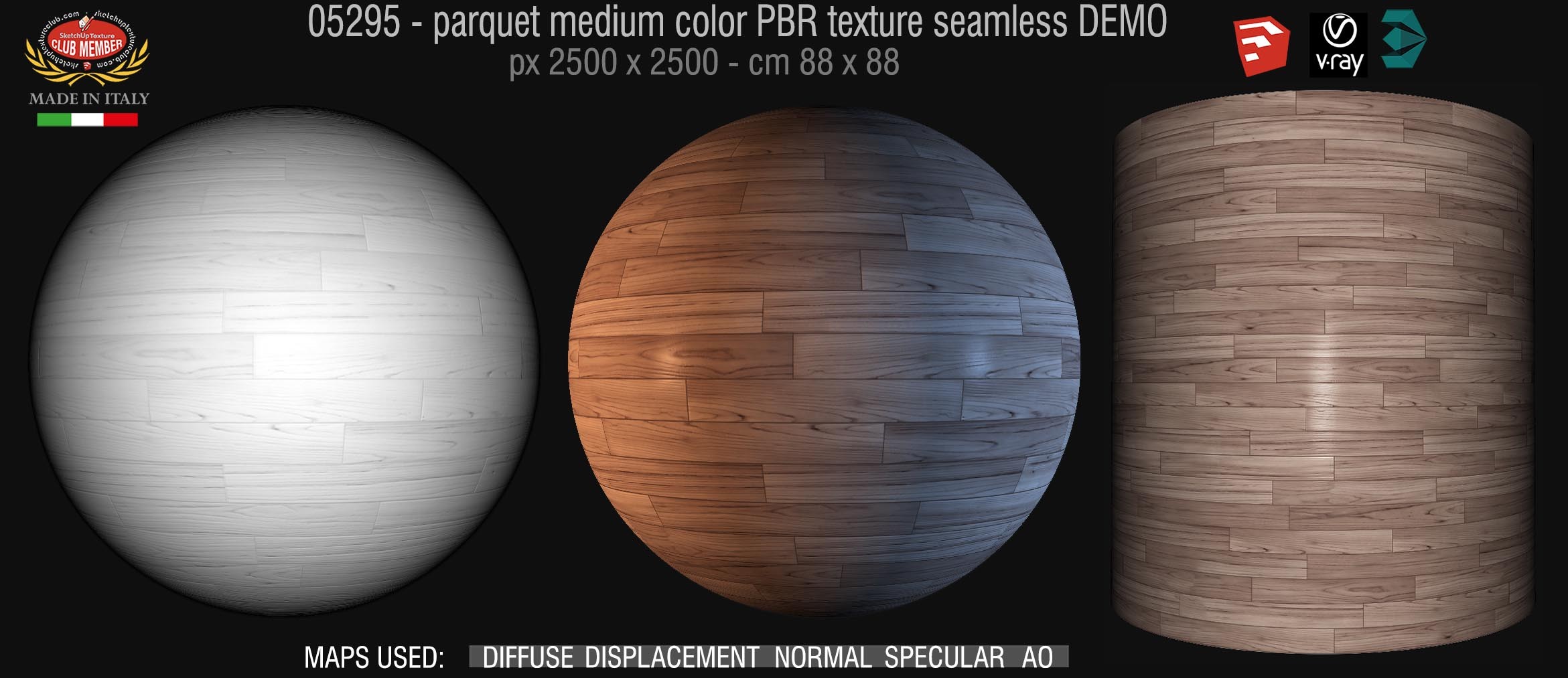 05295 parquet medium color PBR texture seamless DEMO