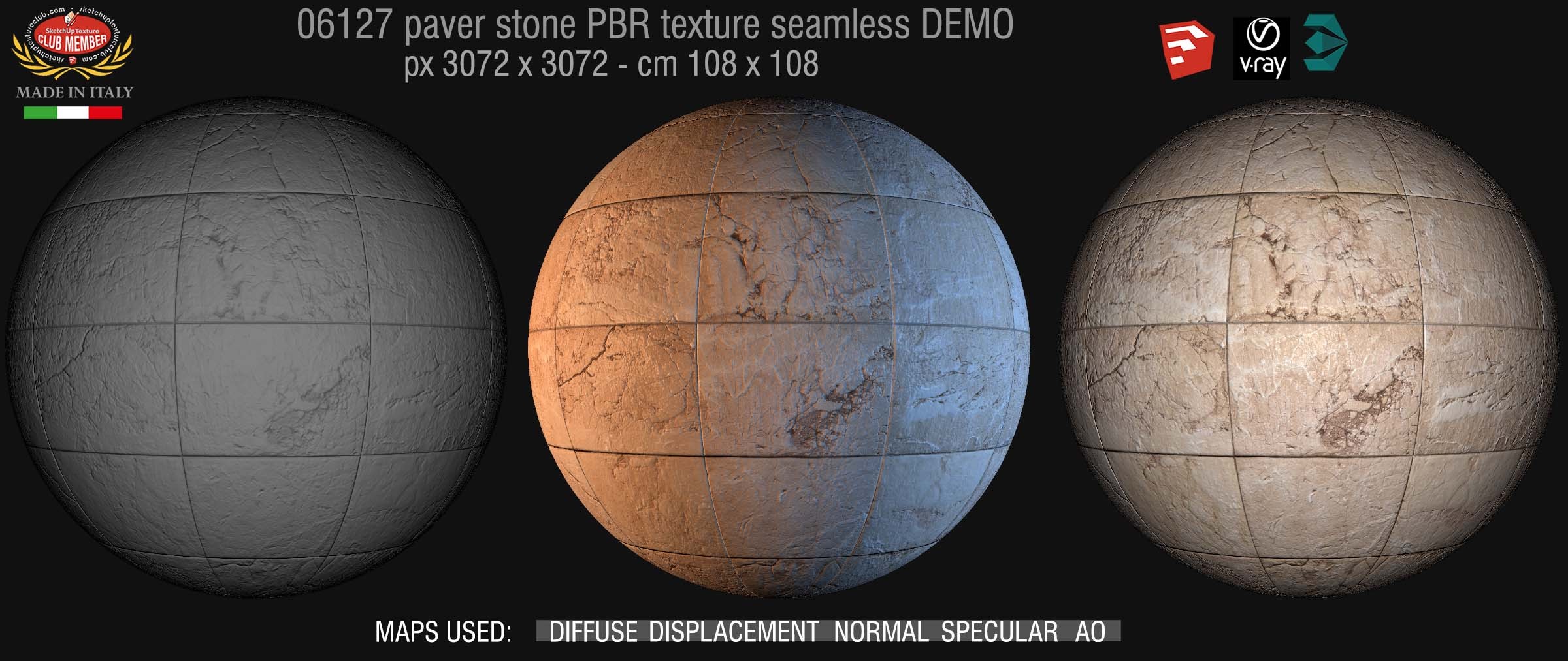 06127 paver stone PBR texture seamless DEMO
