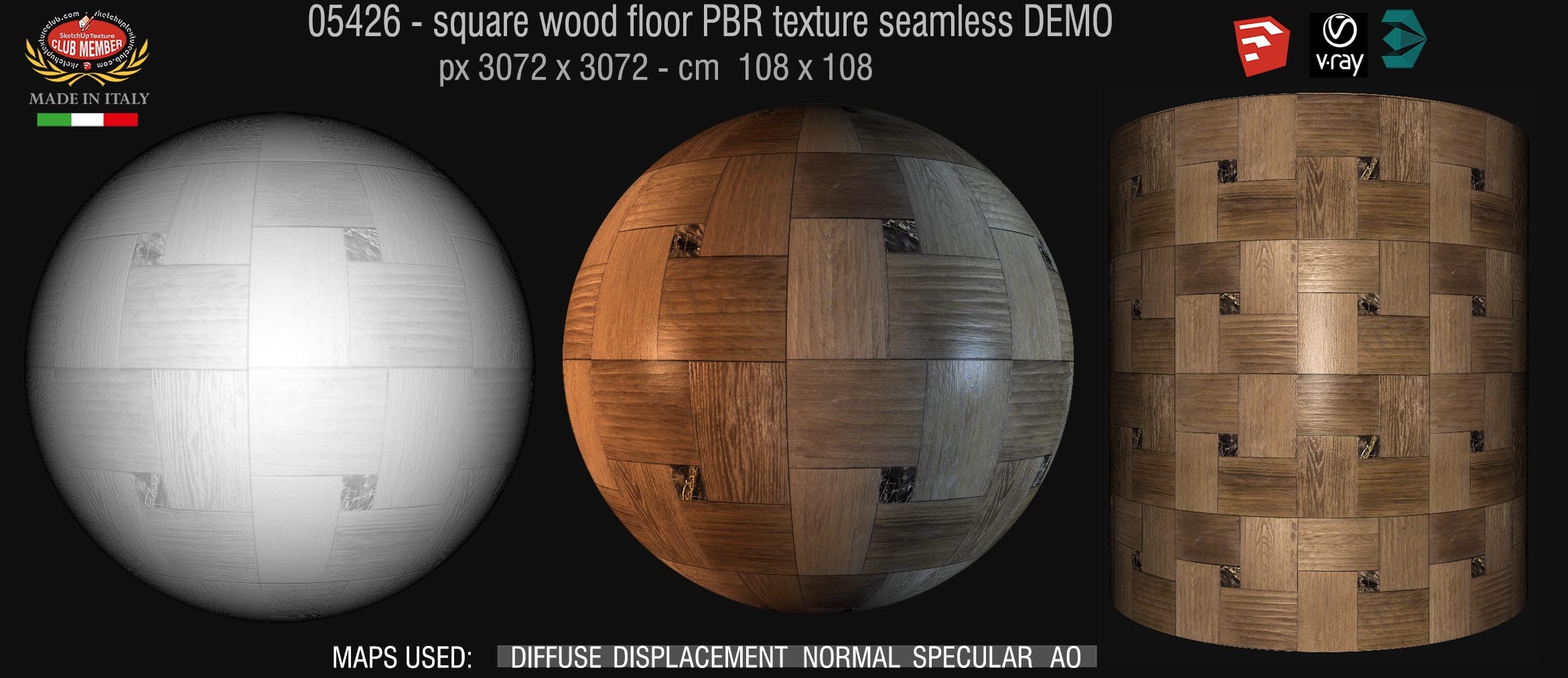 05426 square wood floor PBR texture seamless DEMO