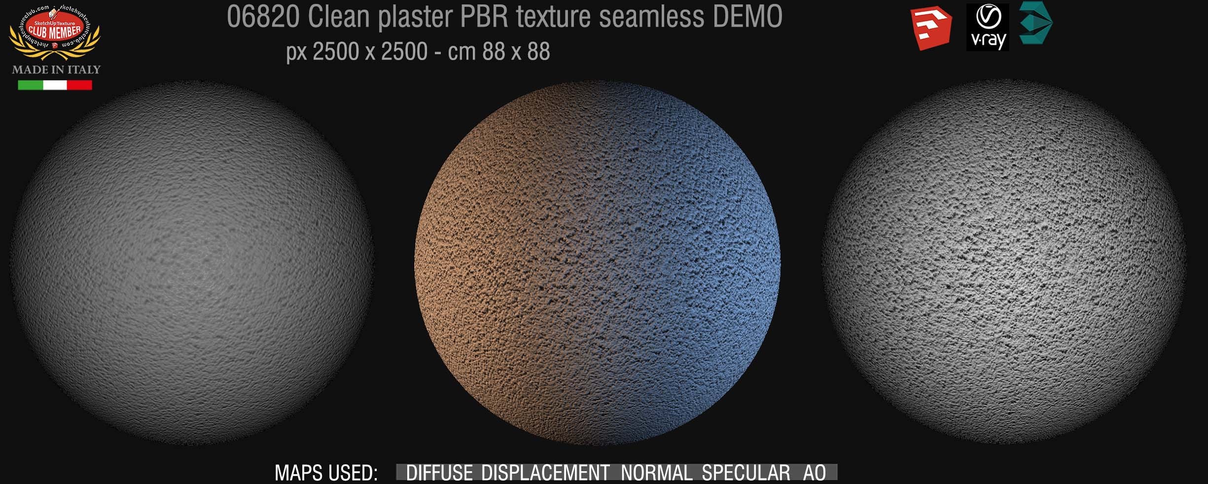 06820 Clean plaster PBR texture seamless DEMO