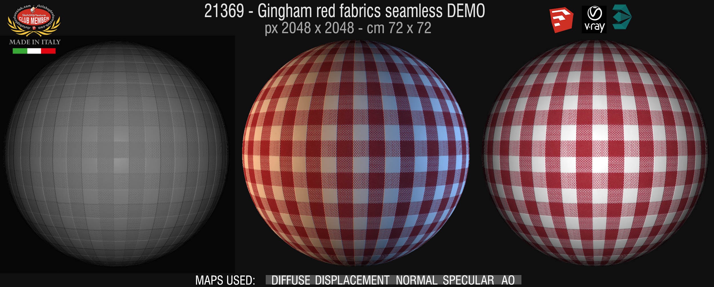 21370 Gingham red fabrics texture seamless 21370