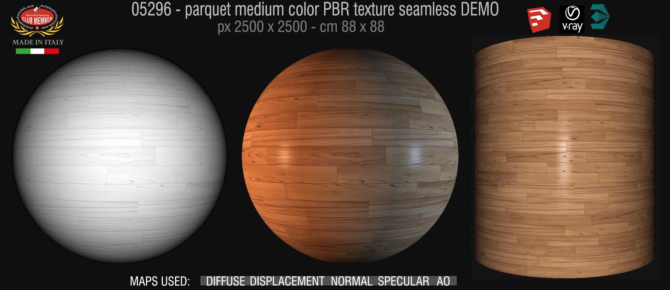 05296 parquet medium color PBR texture seamless DEMO